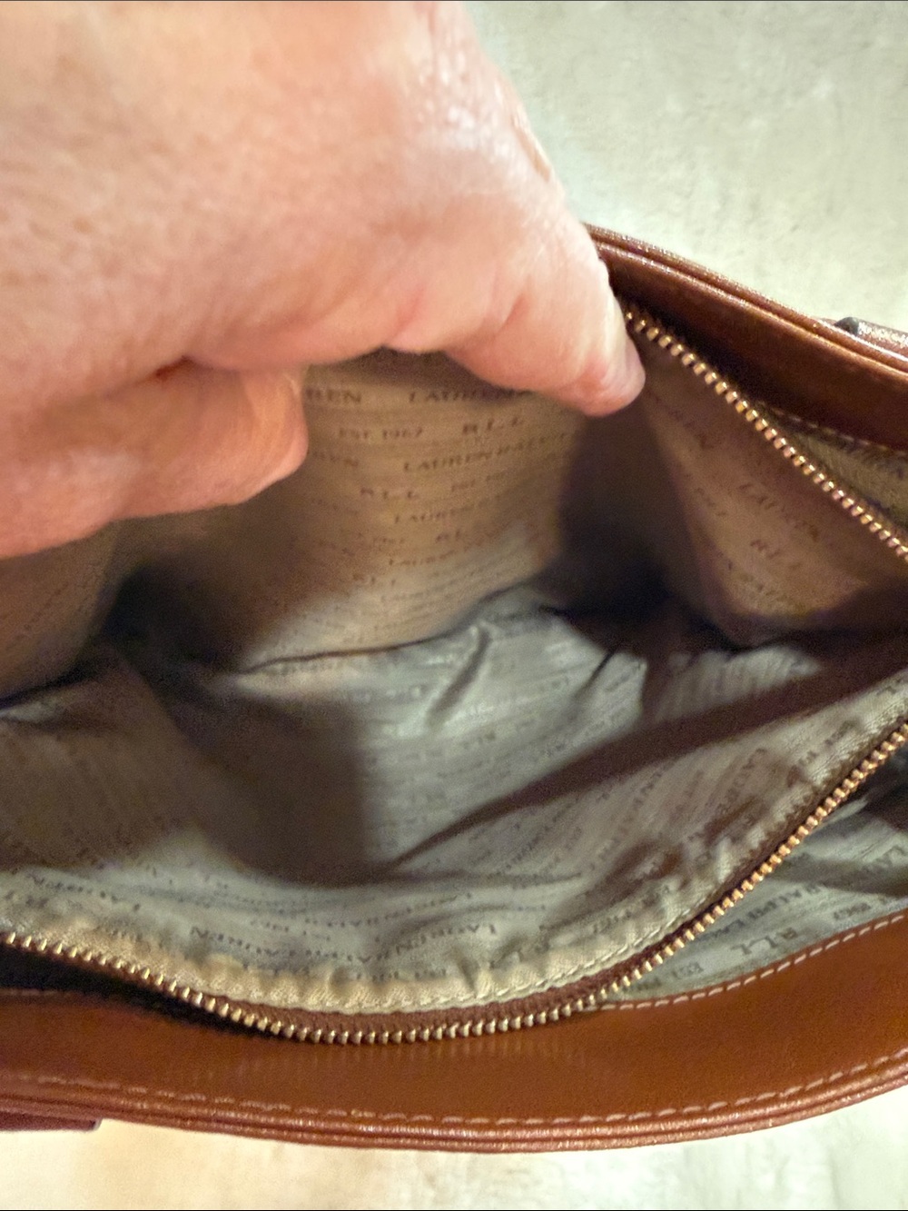🤎 Lauren Ralph Lauren RLL Cognac Tote Bag - Picture 9 of 13